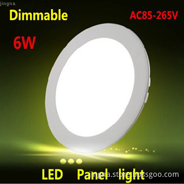 6W Dimmable Round Led Panel Light